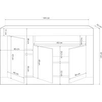 Buffet de Salón Aparador de 3 Puertas Estilo Baltik Acabado en Blanco Artik y Blanco Viejo - details 10