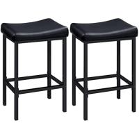 Silla Alta Cuadrada con Superficie Curva Cuero PU Espesor de 4cm Marco de Metal Altura de 63cm - details 0
