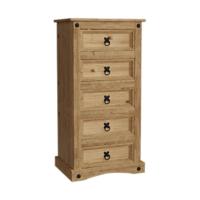 Inicio Descuento Cómoda Corona de 5 cajones, Hecha con Madera Maciza de Pino Mexicano, y Acabado Encerado Envejecido - details 13
