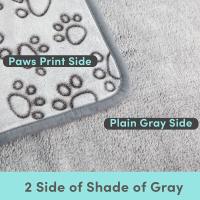 Manta para Mascotas de Algodón Flanela Patrón de Huella Gris Cushion para Perro y Gato de Alta Calidad Suave y Cálido Accesorios para Mascotas - details 2