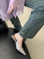 Nuevo stiletto tacones altos bolsa cabeza sandalias mujer francés con falda noche brisa vacío solo zapatos zapatos de mujer - details 26