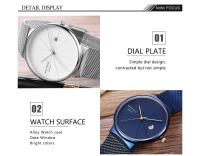 Reloj minimalista ultrafino para hombre, movimiento de cuarzo japonés, resistente al agua, correa de malla de acero inoxidable, reloj de pulsera con fecha - details 8