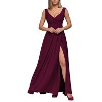 Mono De Color Sólido Sin Mangas Cierre De Cintura, Nuevo Estilo a La Moda, Vestido De Grupo Largo, Verano - details 2