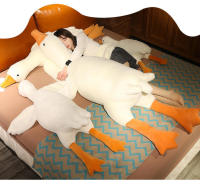 Muñeca de ganso blanco grande durmiendo, almohada de felpa creativa, regalo de cumpleaños para bebé, almohada trasera para cama - details 7