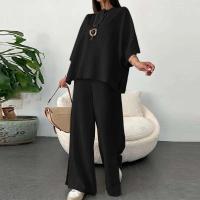Conjunto de Dos Piezas de Algodón Vintage Pantalones de Pierna Ancha Casuales para Mujeres - details 3