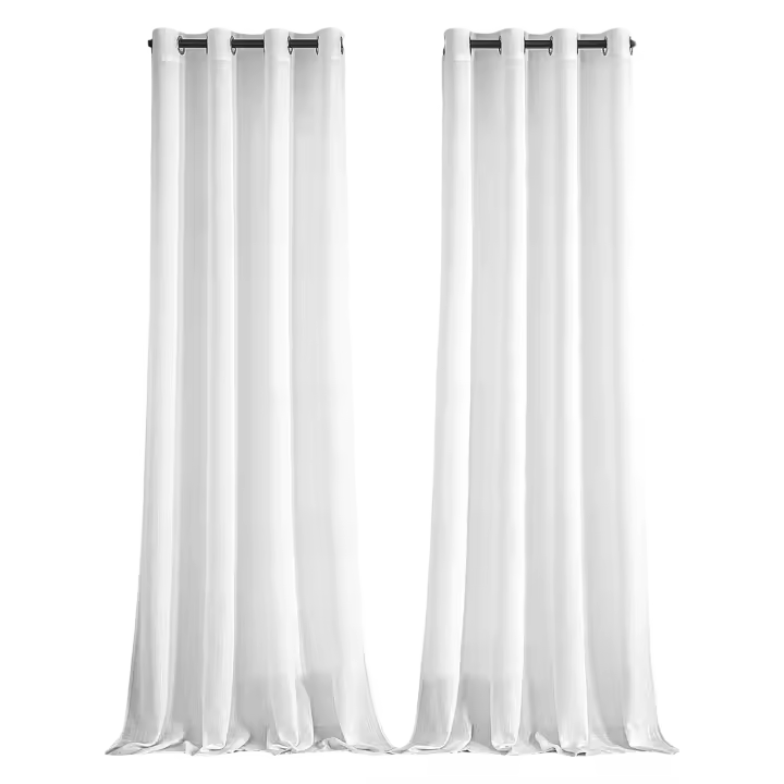 Cortinas de Puerta de Balcón de Dos Piezas Transparentes con Persianas 241x132cm - 1