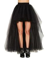 2025 Hi-Lo falda tutú gótica Punk tul suave cintura elástica red de malla alta y baja disfraz de Halloween Cosplay Maxi vestido de mujer - details 2