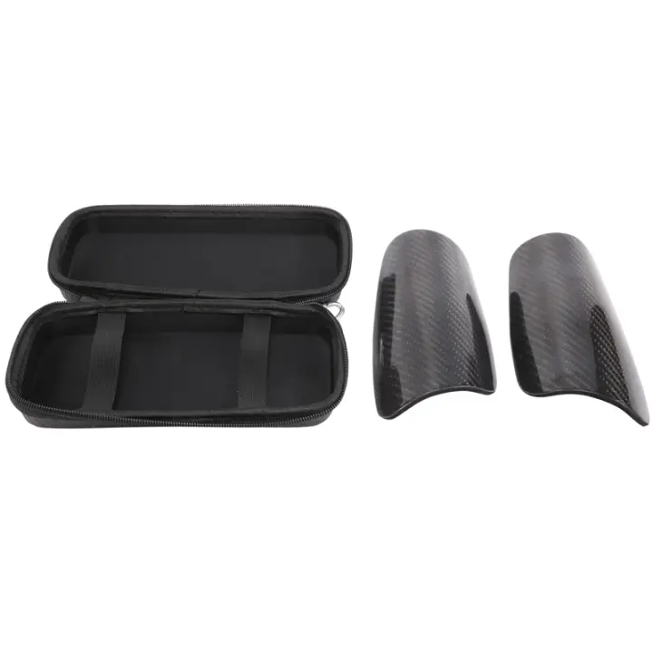 Guardabarros de Fibra de Carbono para Fútbol con Estuche Transpirable Pad de Tobillo Duro Profesional para Niños Jóvenes Adultos - 1