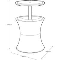 Mesa Nevera para Exterior y Jardín, Ratán, Color Crema, Capacidad 30 L, 45 latas - details 4