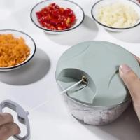 Extractor Manual de ajo y picadora de carne, cortador de verduras extraíble a mano de 3 hojas para procesamiento eficiente de alimentos de cocina - details 4