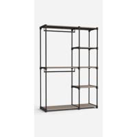 SONGMICS Armario de tela, armario portátil con barras para colgar, perchero, plegable, guardarropa, para dormitorio, estudio, 140 x 43 x 174 cm, gris RYG02GY - details 18