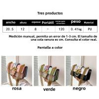Nueva bolsa de las mujeres, la lucha contra la cadena de piedra patrón de hombro crossbody bolsa, estilo urbano simple - details 0