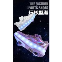 Zapatos de patín de 2 ruedas para mujer, zapatos de tendencia para niña con LED retráctil, zapatillas informales de doble propósito con ruedas - details 3