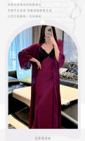 Elegante Vestido de Noche de Seda de Hielo Robe de Dormir de Alta Gama para Mujeres - details 1