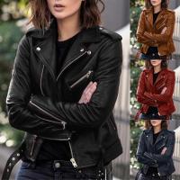 Chaqueta de Primavera Casual para Mujer Talla Grande Moda de Cuero Falsio Ajuste Delgado - details 0