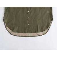 OUWU- Conjunto De Pantalones De Pierna Ancha Para Mujer, Camisa Informal De Manga Larga Con Cuello Tipo Polo, A Rayas Finas, A La Moda, Primavera - details 8