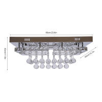 Lámpara de araña de cristal con mando a distancia, 60x40x30 cm, decoración LED, lámpara de techo para 30 metros cuadrados - details 0