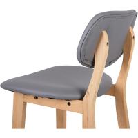 Silla de diseño de madera blanca con cuero artificial - details 13