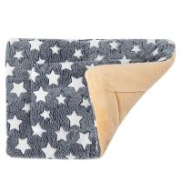 Colchoneta de dormir para mascotas, cama de perro y gato, manta gruesa de piel suave, almohadilla de terciopelo lavable para el hogar, manta cálida con patrón de estrellas y huellas - details 4