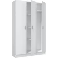 Armario Multiusos, 3 Puertas, Acabado en Blanco Mate, Medidas: 109 cm (Ancho) x 180 cm (Alto) x 37 cm (Fondo) - details 3