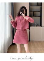 Otoño/Invierno nuevo conjunto elegante de dos piezas: chaqueta y falda de lana elegantes y gruesas, traje de dama sofisticado gran oferta - details 12