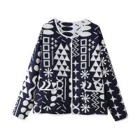 BUNO-Chaqueta de algodón reversible con estampado geométrico para mujer, chaqueta holgada de estilo callejero, informal, de un solo pecho, novedad de verano, 2025 - details 4