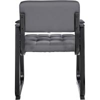 B Tapizada En Cuero Sintético I Silla De Espera con Reposabrazos I Silla Confidente con Base De Metal I Color:, Color:Negro - details 22