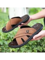 Sandalias de Cuero Transpirables para Hombres al Aire Libre Zapatos Casuales de Playa de Gran Tamaño - details 2