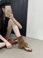 Nuevas Botas de Verano 2025 Punta de Calzado de Aguja Sandalias Cubiertas de Suela Plana - details 5