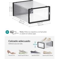 Cajas de Zapatos de Plástico Juego de 18 Organizadores Plegable, Apilable, Transparente, Blanco - details 39