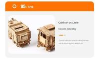 Modelo de Tren Retro 3D Set de Bloques de Construcción Creativa Mecánica para Adolescentes y Adultos Juguete Montessori DIY de Madera Coleccionables - details 6