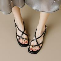 Sandalias mujer verano exterior desgaste verano tacón grueso estilo de hadas punta zapatos correas tacones altos mujer - details 5