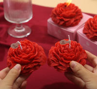 Velas perfumadas con flores de peonía a baja temperatura, regalos románticos de acompañamiento - details 7