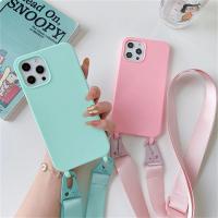 Funda de silicona mate con cordón y correa para collar cruzado para iPhone 16 15 14 Pro Max 11 12 13 XR X XS 6 7 8 Plus SE cubierta a prueba de golpes - details 6