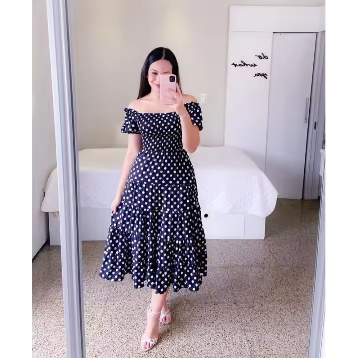 Primavera/Verano nuevo vestido literario francés estampado fresco moda ropa de mujer - 1