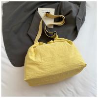 Bolso tipo cubo plisado de estilo coreano, bolso de gran capacidad, bolso de hombro de nailon, bolso cruzado de tela impermeable de Color sólido - details 17