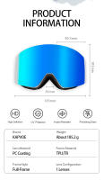 Kapvoe-Gafas de esquí para Snowboard, lentes de doble capa, antivaho, para deportes al aire libre y esquí - details 14