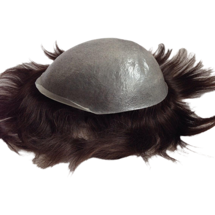 Pelucas de Cabello Humano Brasileño Toupe de Piel Delgada Transparente con Base PU Longitud de 15cm