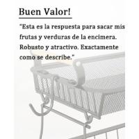 Cesta de Frutas y Verduras de Metal 2 Niveles con 2 Perchas de Plátano - details 11