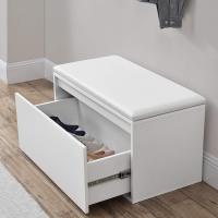 Banco Zapatero con Cajón Mueble Zapatero para 3 Pares de Calzado con Asiento Tapizado para Entrada Vestíbulo Dormitorio Aglomerado Polipiel 80 x 39 x 45 cm - details 2