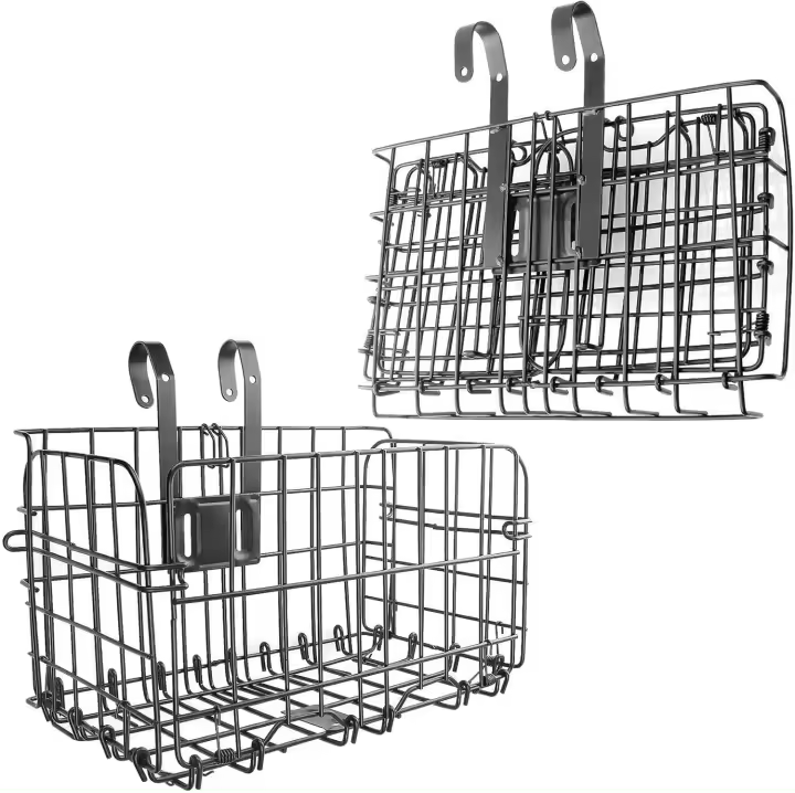 Cesta de Bicicleta Plegable de Malla Inoxidable Carga Trasera Desmontable para Bicicletas de Montaña Rack de Cargo de Bicicleta - 1