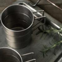 Taza de cerveza de acero inoxidable 304 de estilo industrial, bebida fría estilo camping al aire libre, taza de alta estética - details 4
