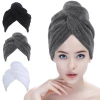 Toalla de secado de cabello, envoltura de microfibra superabsorbente, terciopelo Coral, turbante de secado rápido - details 0