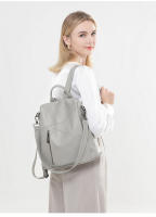 Mochilas de cuero suave para mujer, bolso de viaje impermeable, bolsos casuales para mujer, mochila antirrobo, estilo vintage, gran capacidad, color verde oscuro - details 19