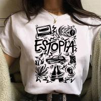 Camiseta de diseñador de cómic para mujer, ropa de calle femenina, top de Estopa, Y2K - details 0