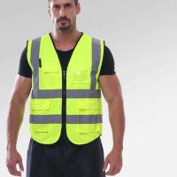 Deportes transpirable trabajo poli Hi Vis amarillo edificio icono bicicleta correr motocicleta seguridad chaleco reflectante con almacenamiento de teléfono - details 6