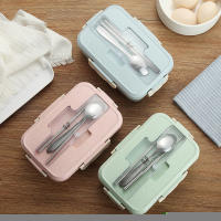 Fiambrera con cuchara, palillos, vajilla de paja de trigo, contenedor de almacenamiento de alimentos para niños, caja de Bento para la escuela y la Oficina, microondas, nuevo - details 10