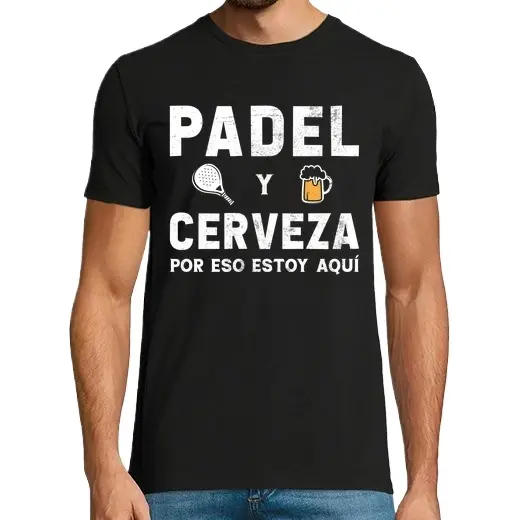 Padel y cerveza por eso estoy aquí,Camiseta de Pádel Divertido, ropa para exteriores - 1