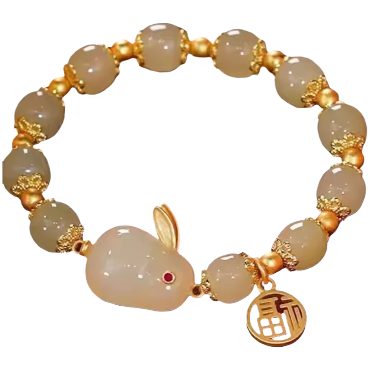 Pulsera De Conejo De Jade, Pulsera De Estudiante, Mejor Amiga, Regalo De Cumpleaños De Estilo Antiguo - 1