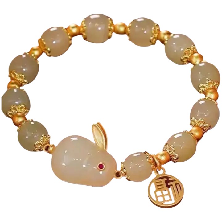 Pulsera De Conejo De Jade, Pulsera De Estudiante, Mejor Amiga, Regalo De Cumpleaños De Estilo Antiguo - 1